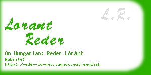 lorant reder business card