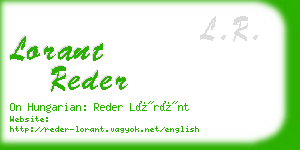 lorant reder business card